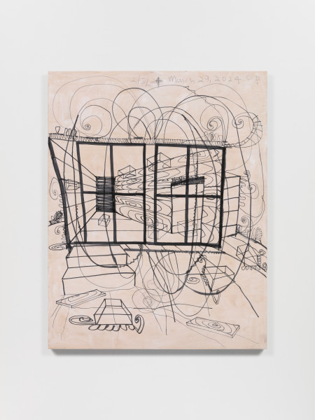 Drawing Panel: Abandoned Studio 6, Acrylic and graphite on wood