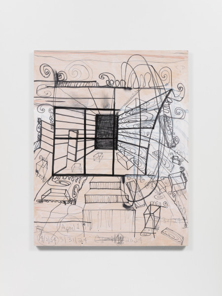 Drawing Panel: Abandoned Studio 8, Acrylic and graphite on wood