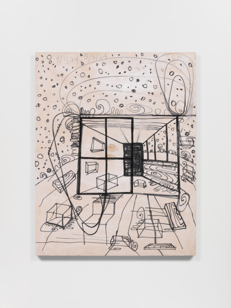 Drawing Panel: Abandoned Studio 9, Acrylic and graphite on wood