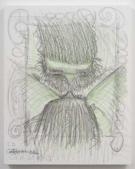 Early Coitus Diagrams 1-7 (1), Wax crayon and graphite on gessoed linen