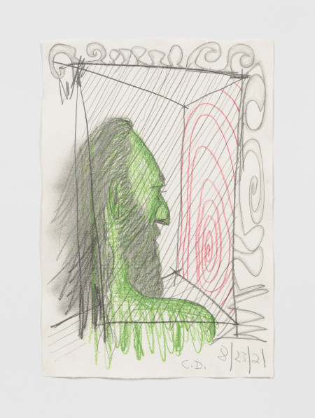 Green Self Model, Colored pencil and pencil on paper