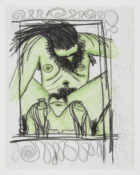 Nine Drawings (#7), Wax crayon, colored pencil and graphite on paper