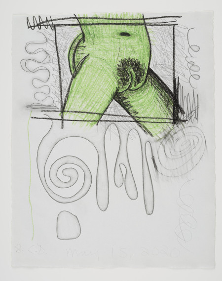 Nine Drawings (#8), Wax crayon, colored pencil and graphite on paper