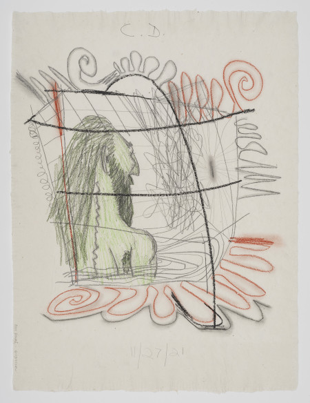 Self Diagram #2, Colored pencil, pencil and charcoal on paper