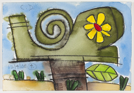 Seven Trees (#4), Mixed media on paper