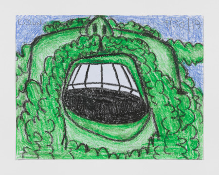 Study for Green Male, Wax crayon and pencil on paper