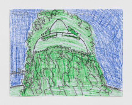 Study for Green Male, Wax crayon and pencil on paper