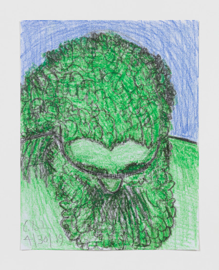 Study for Green Male, Wax crayon and pencil on paper