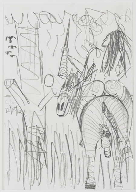 Study for Horse and Rider (My X) (10), Graphite on paper