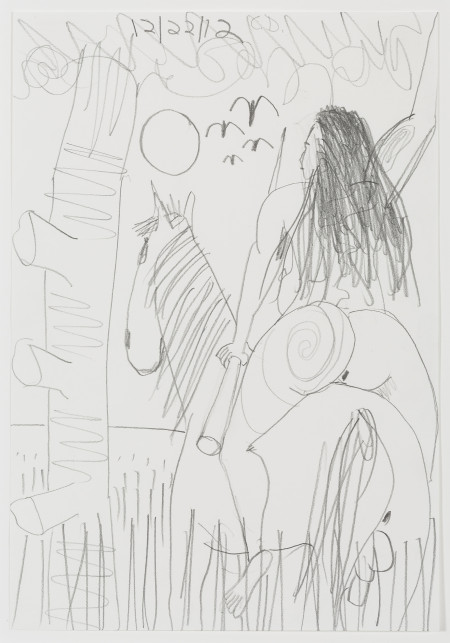 Study for Horse and Rider (My X) (23), Graphite on paper