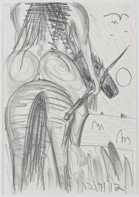 Study for Horse and Rider (My X) (3), Graphite on paper