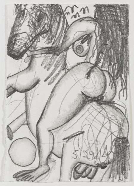 Study for Horse and Rider (My X) (39), Graphite on paper