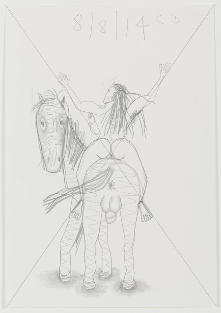Study for Horse and Rider (My X) (45), Graphite on paper