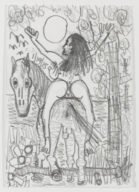 Study for Horse and Rider (My X) (48), Graphite on paper
