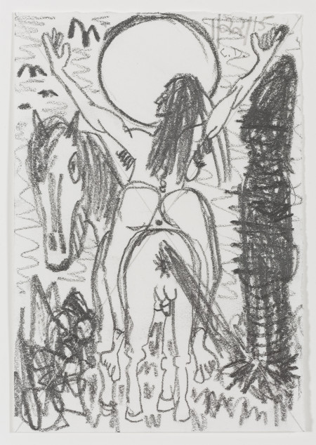 Study for Horse and Rider (My X) (49), Graphite on paper