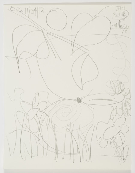 Study for "In the Flowers" (11/24/12), Pencil on paper