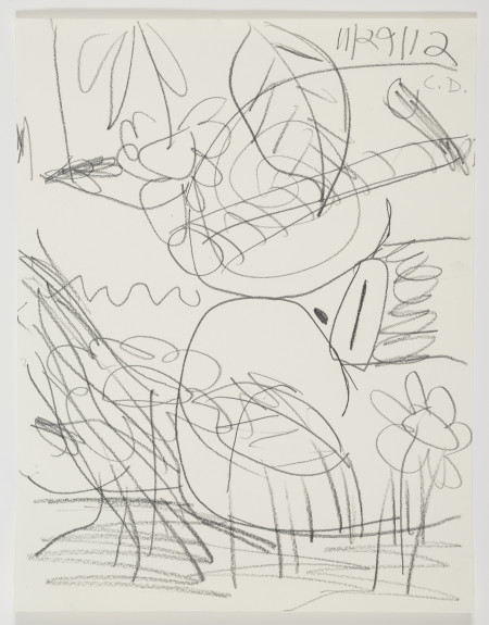 Study for "In the Flowers" (11/29/12), Pencil on paper