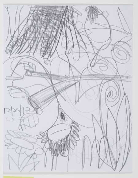 Study for "In the Flowers" (12/25/12), Pencil on paper
