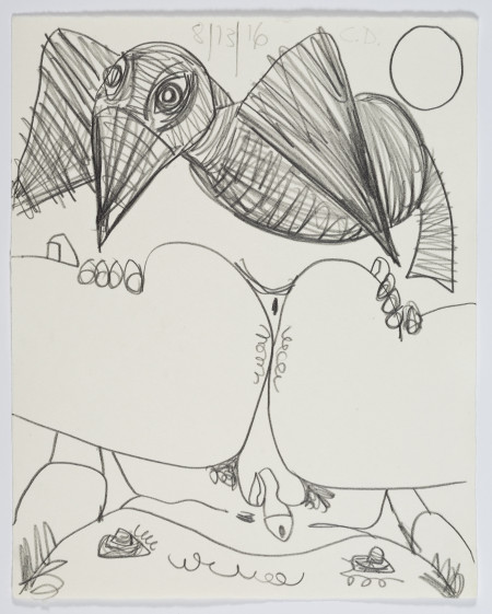 Study for Self Examination, Pencil on paper