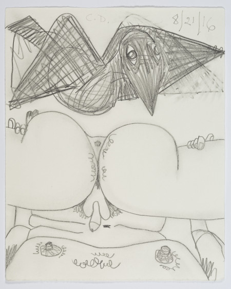 Study for Self Examination, Pencil on paper