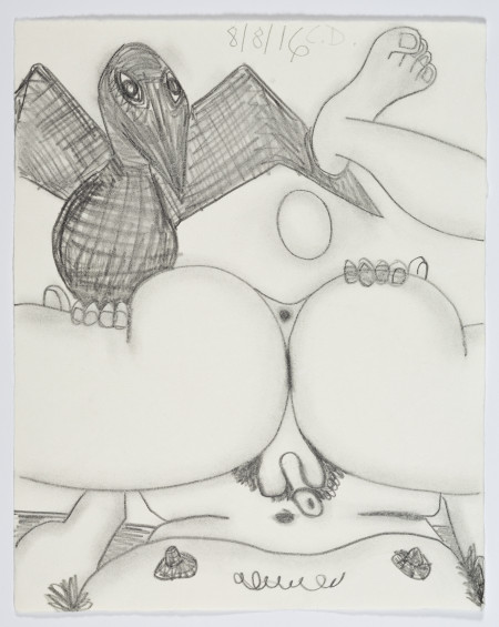 Study for Self Examination, Pencil on paper