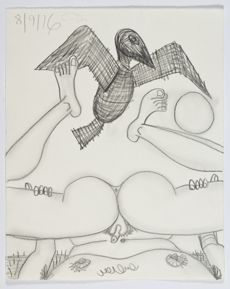 Study for Self Examination, Pencil on paper