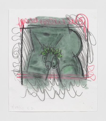 Study for Somatic Transmissions, Watercolor, water soluble crayon, watercolor pencil and pencil on paper