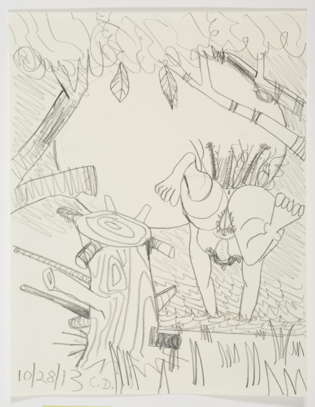 Study for "The Beach" (10/28/13), Pencil on paper