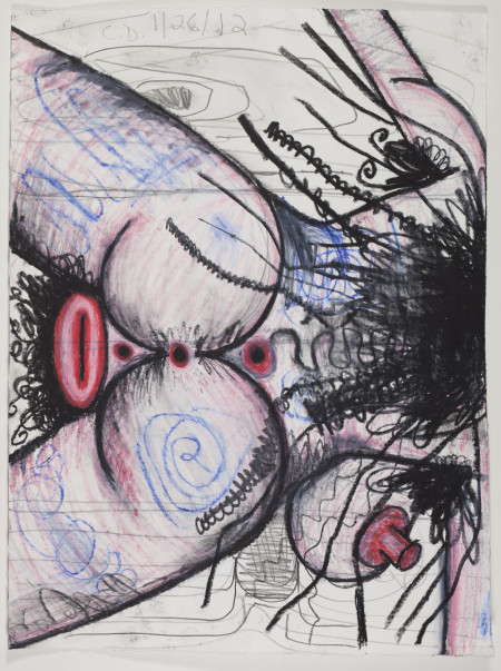 Untitled (1/26/12), Watercolor crayon, colored pencil and pencil on paper