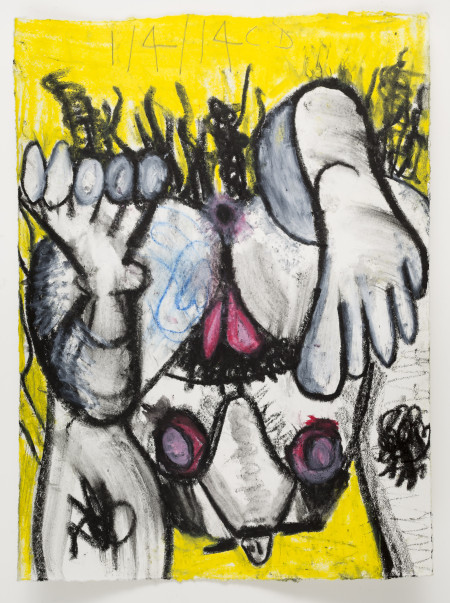 Untitled (1/4/14), Watercolor crayon and pencil on paper