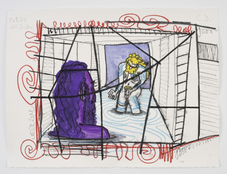 Untitled, Gouache, watercolor, water soluble crayon, water soluble pencil and pencil on paper