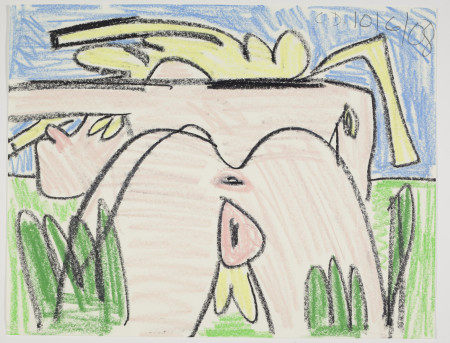 Untitled (10/6/08), Wax crayon and pencil on paper