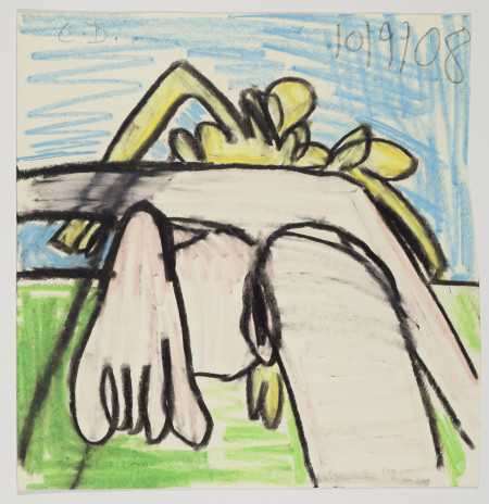 Untitled (10/9/08), Wax crayon, colored pencil and pencil on paper