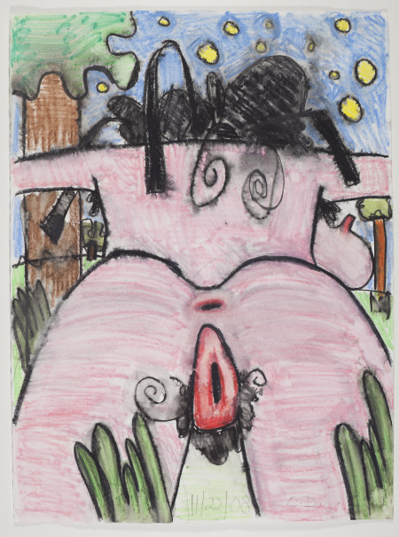 Untitled (11/22/08), Watercolor pencil and pencil on paper