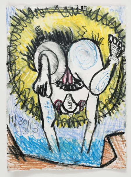 Untitled (11/30/13), Watercolor crayon and pencil on paper