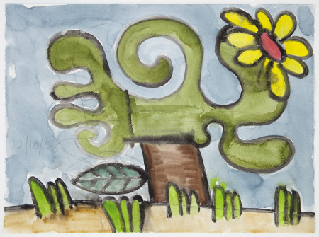 Untitled (12/10/08), Watercolor and pencil on paper