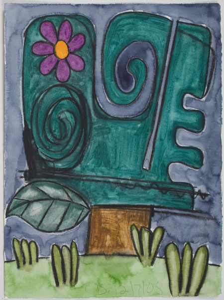 Untitled (12/7/08), Watercolor, colored pencil, and graphite on paper