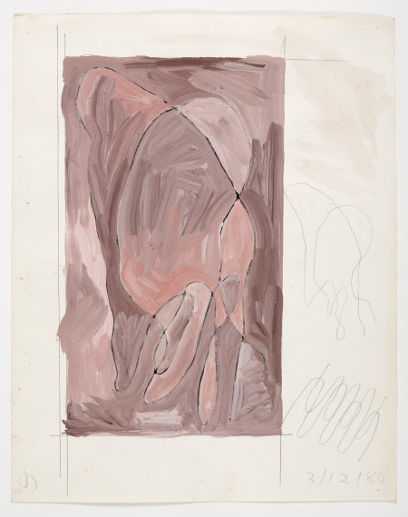 Untitled (3/12/80), Pencil, casein and ink on paper