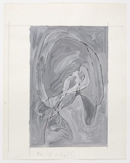 Untitled (3/2/80), Pencil, casein and ink on paper