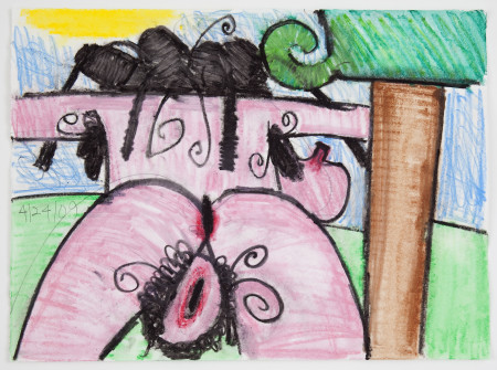 Untitled (4/24/09), Watercolor, crayon and pencil on paper