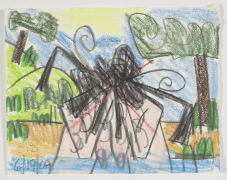 Untitled (6/19/09), Wax crayon and pencil on paper