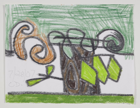 Untitled (7/28/07), Wax crayon, colored pencil and pencil on paper
