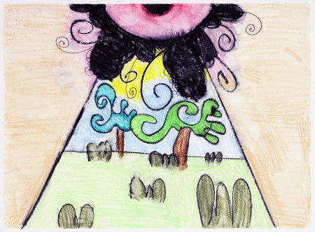 Untitled, Watercolor, crayon and pencil on paper