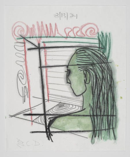 Untitled, Watercolor, water soluble crayon, water soluble pencil and pencil on paper