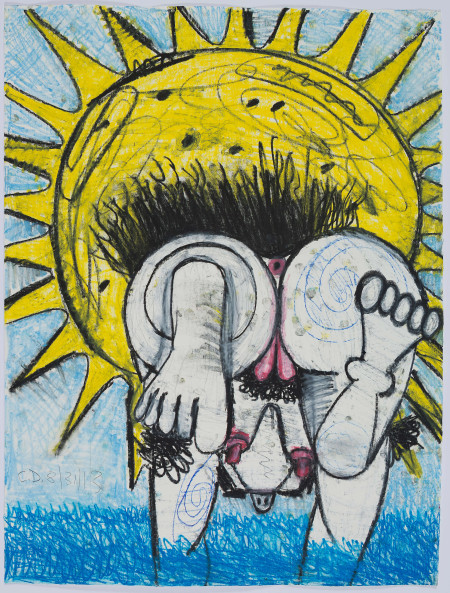 Untitled (8/31/13), Watercolor crayon and pencil on paper