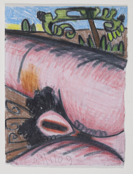 Untitled (9/1/09), Wax crayon, colored pencil and pencil on paper