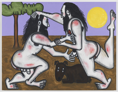 A Wrestling Place (2), Mixed media on linen