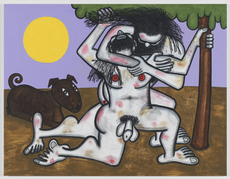 A Wrestling Place (4), Mixed media on linen