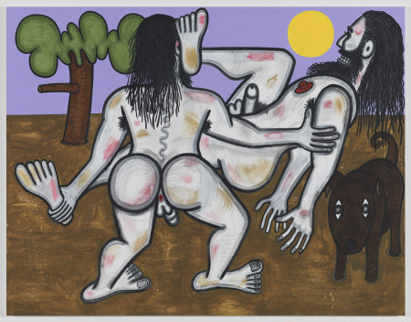 A Wrestling Place (5), Mixed media on linen