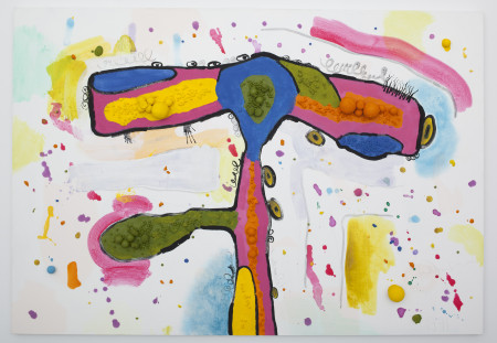 Ball Painting #4, Mixed media on linen